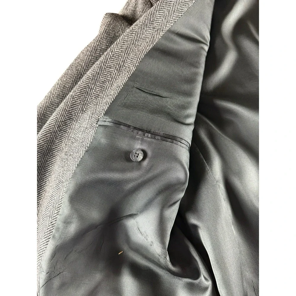 Brooks & Pike Herringbone‎ Blazer 44L Wool Nordstrom Gray USA Made